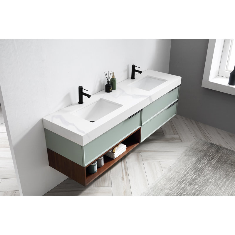 Zayden 72 WallMounted Double Bathroom Vanity Set double bathroom